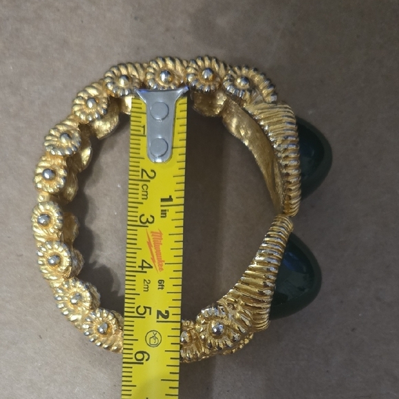 KJL KENNETH JAY LANE Gold-Tone Bracelet with Green Cabochon Accents - Picture 10 of 10